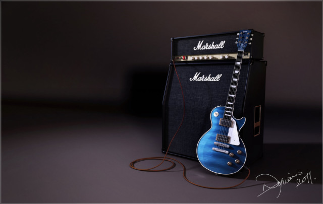 Blue guitar amp cord black free wallpaper - medium preview image