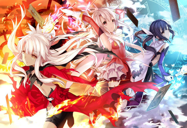 Anime characters colorful background fire free wallpaper - medium preview image