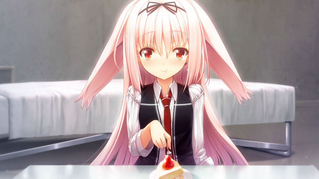 Girl pink hair cutting cake free wallpaper - medium preview image