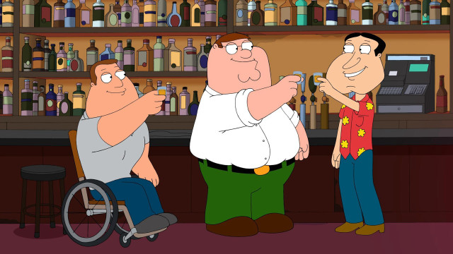 Man wheelchair bar conversation alcohol free wallpaper - medium preview image