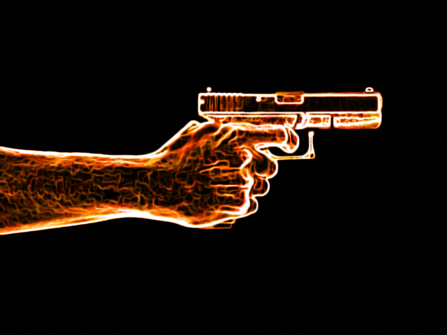 Hand gun black background red free wallpaper - medium preview image