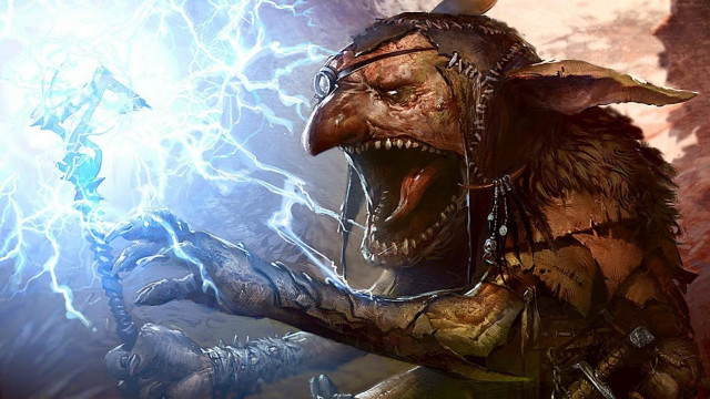 Demonic creature horns sword lightning free wallpaper - medium preview image
