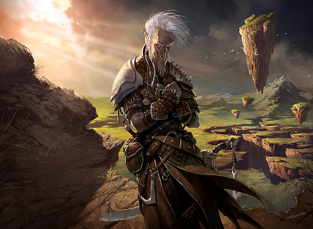 Fantasy warrior sword armor hillside free wallpaper - medium preview image