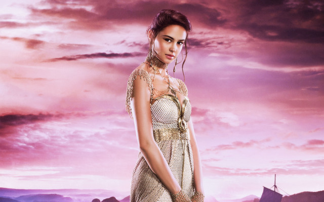 Woman dress sunset sailboat pink free wallpaper - medium preview image