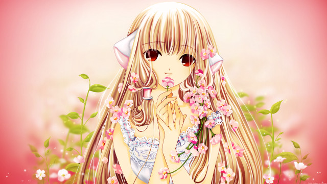 Girl long hair red glasses free wallpaper for desktop - medium preview image