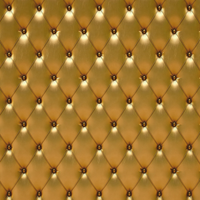 Gold leather upholstered diamond pattern free wallpaper - medium preview image