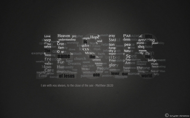 Wordcloud blackwhite multilingual center words free wallpaper - medium preview image