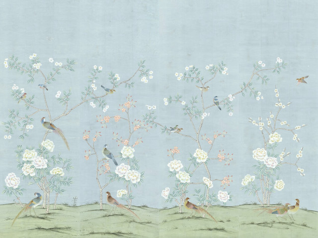 Birds flowers blue sky green free wallpaper - medium preview image
