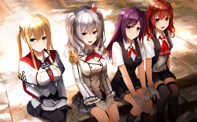 Girls sitting ledge building hands free wallpaper - medium preview image