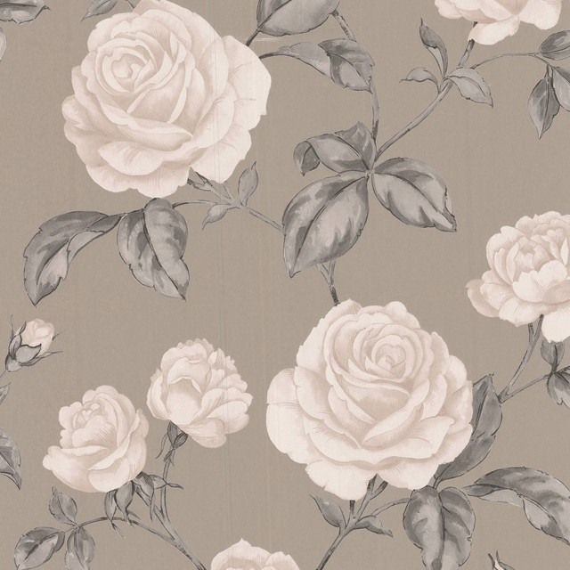 Rose pattern gray background white free wallpaper - medium preview image