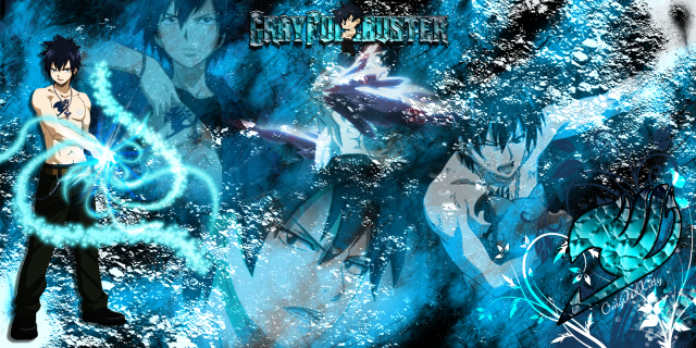 Anime character sword demon blue free wallpaper - medium preview image