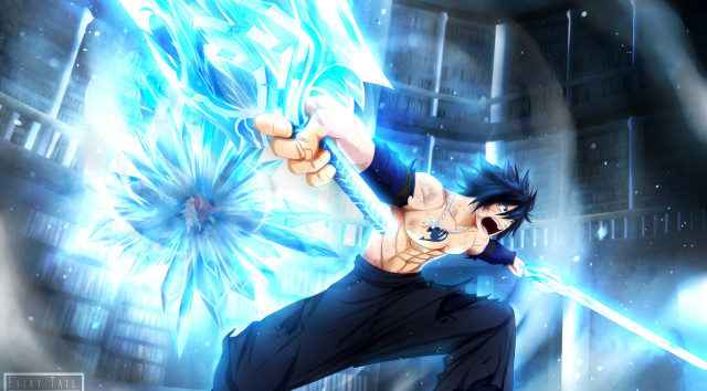 Man sword building blue flower free wallpaper - medium preview image