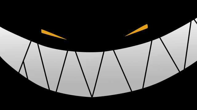 Grinning black white face yellow free wallpaper - medium preview image