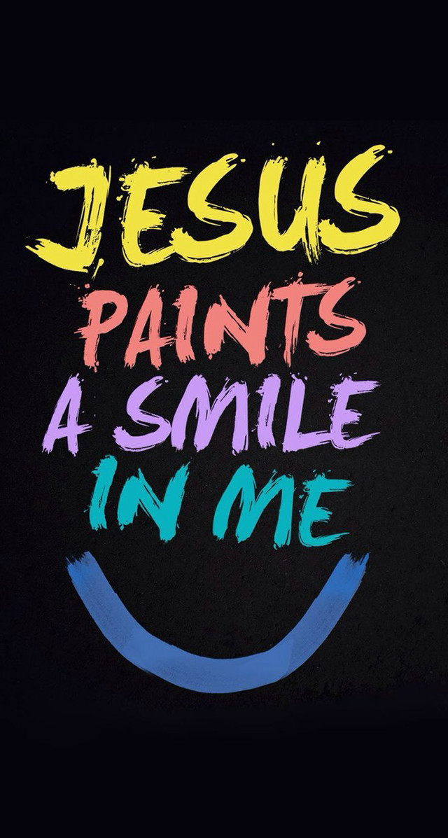 Black background smile painted multicolored free wallpaper - medium preview image