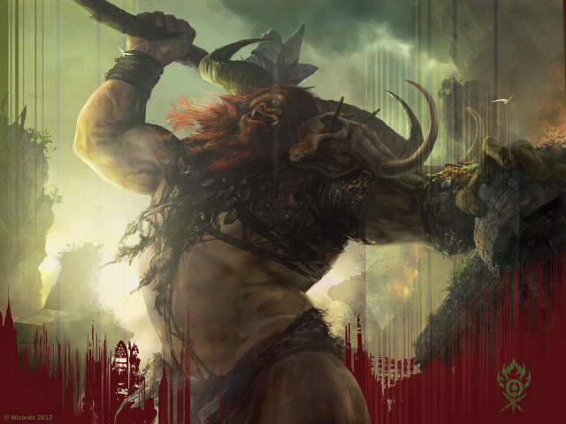 Demon horns sword painting artwork #2 free wallpaper - medium preview image
