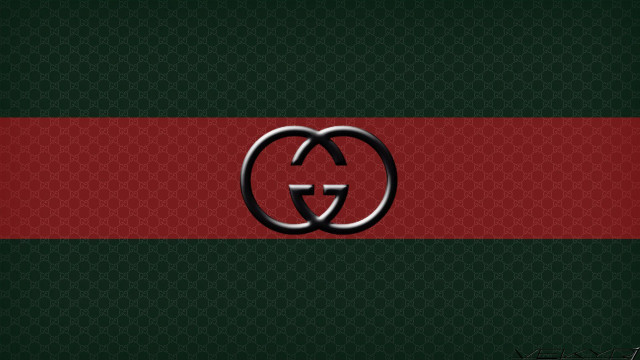 Gucci logo green red background free wallpaper - medium preview image