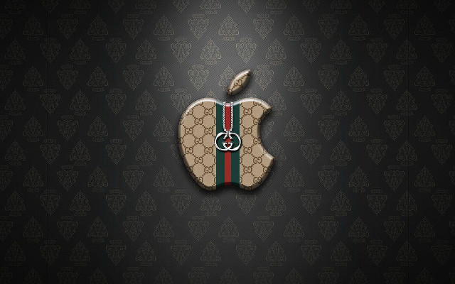 Gucci logo black background green free wallpaper - medium preview image