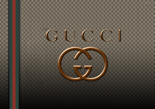 Gucci logo black background red free wallpaper - medium preview image