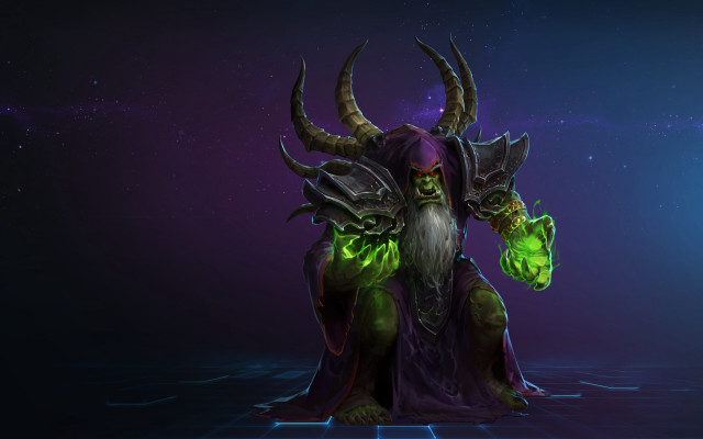 Horned man bearded purple outfit free wallpaper - medium preview image
