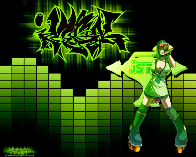 Girl green outfit cell phone free wallpaper - medium preview image