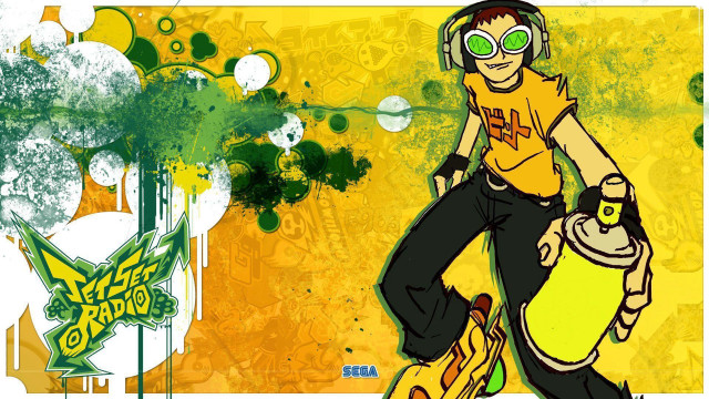 Man headphones skateboard yellow background free wallpaper - medium preview image