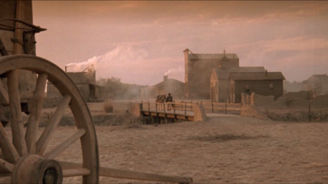 Wagon parked house building distance free wallpaper - medium preview image