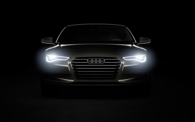 Car dark headlights glowing night free wallpaper - medium preview image