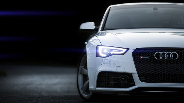 White car black background photorealistic free wallpaper - medium preview image