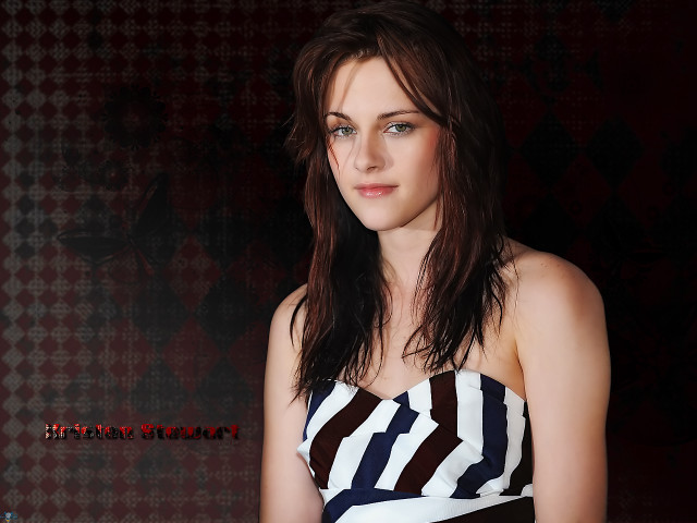 Woman striped dress red white free wallpaper - medium preview image