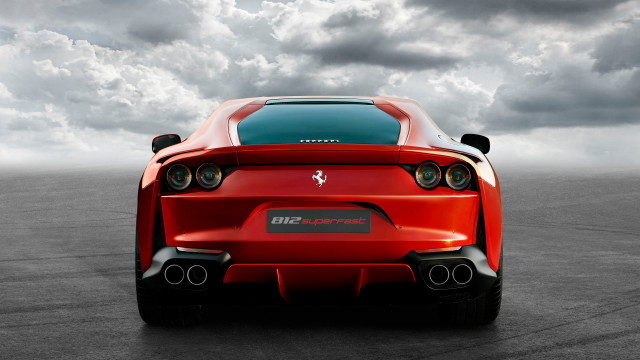 Red sports car concrete cloudy #2 free wallpaper - medium preview image