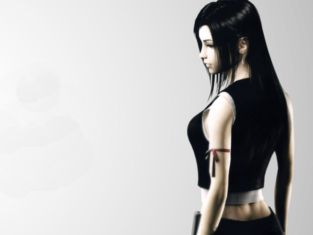 Woman black top shorts white free wallpaper - medium preview image