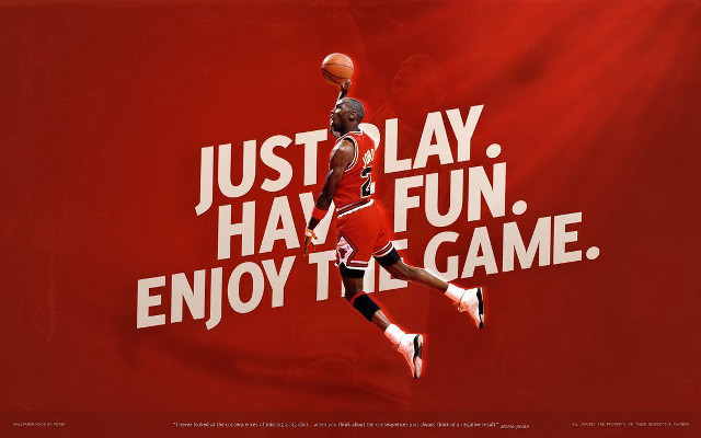 Basketball player jumping air quote free wallpaper - medium preview image