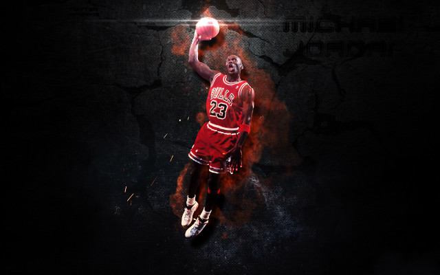 Basketball player jumping fireball air free wallpaper - medium preview image