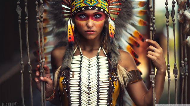 Native american woman costume feather free wallpaper - medium preview image