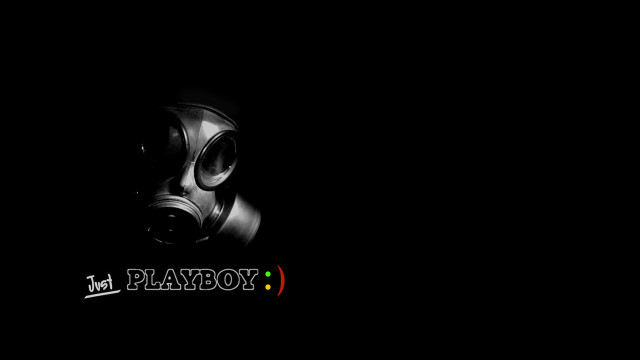 Gasmask phaboy darkroom redwhite sign free wallpaper - medium preview image