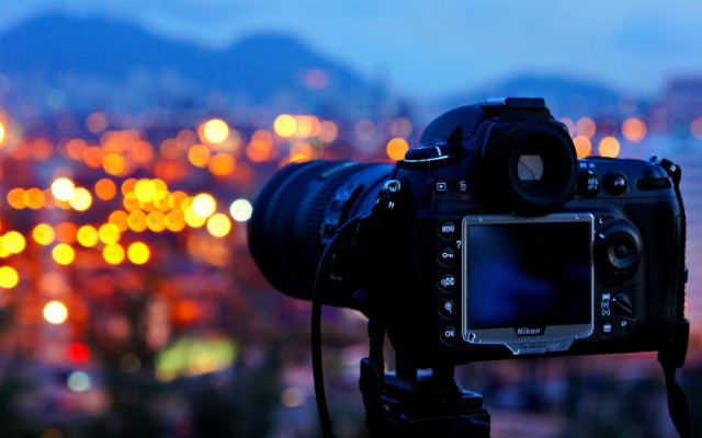 Camera blurry city night lights #2 free wallpaper - medium preview image