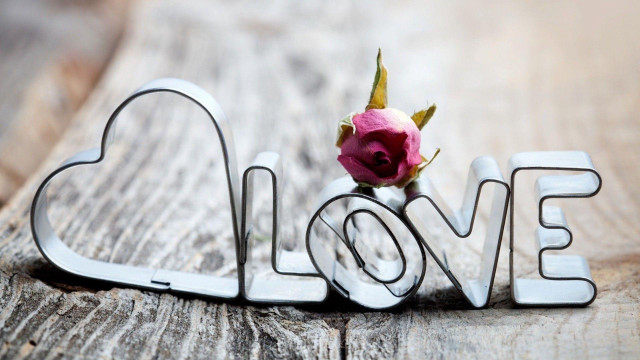 Rose love heart shaped word free wallpaper - medium preview image