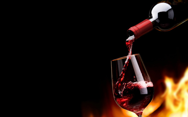 Wine pour fire background bottle free wallpaper - medium preview image