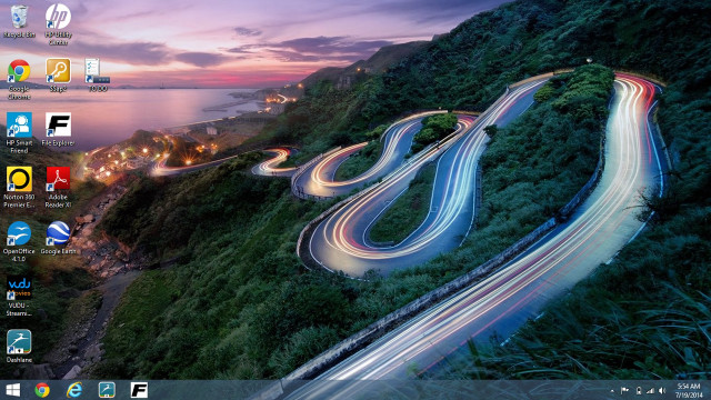 Desktop computer road mountain sunset free wallpaper - medium preview image