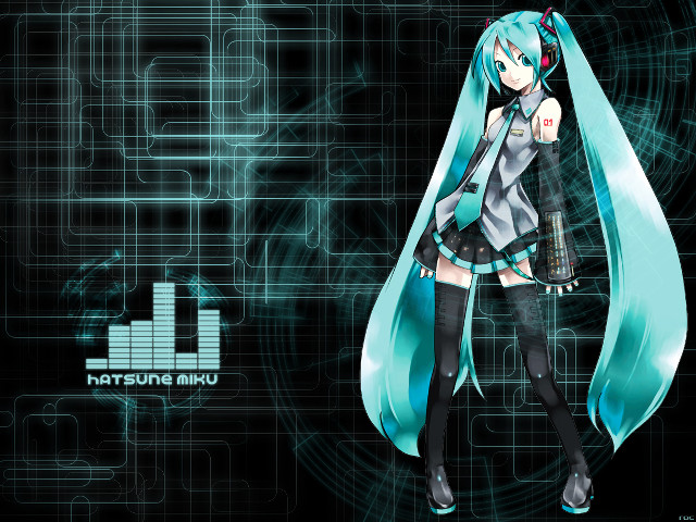 Aqua hair anime girl blue free wallpaper - medium preview image