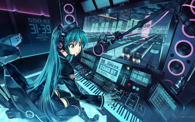 Girl long hair computer keyboard free wallpaper - medium preview image