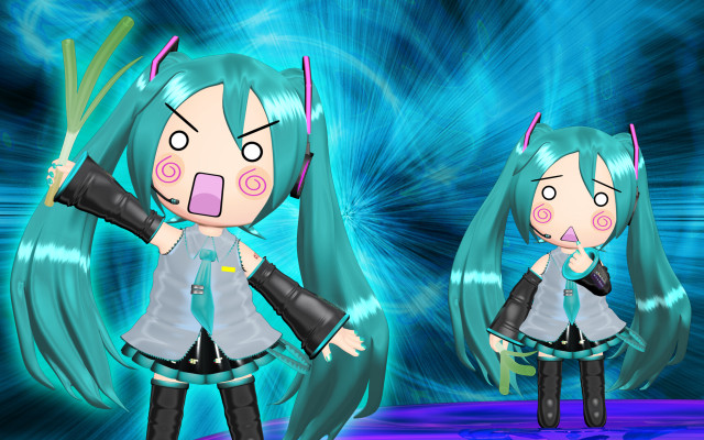 Cartoon character blue wig gun free wallpaper - medium preview image