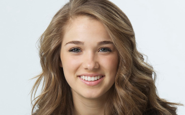 Woman long hair smiling photorealistic free wallpaper - medium preview image