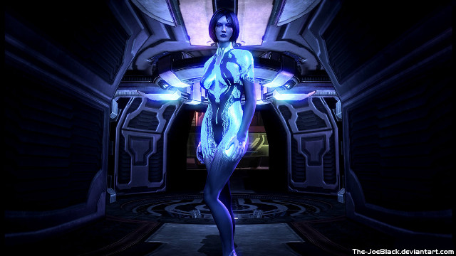 Woman futuristic space blue light #2 free wallpaper - medium preview image