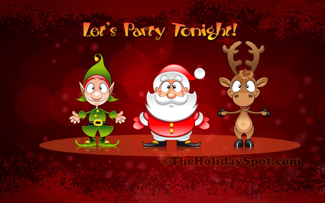 Santa reindeer christmas card red free wallpaper - medium preview image