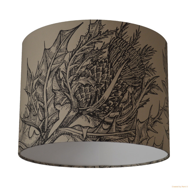 Lamp shade thistle flower drawing free wallpaper - medium preview image