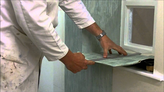 Man cutting paper knife window free wallpaper - medium preview image