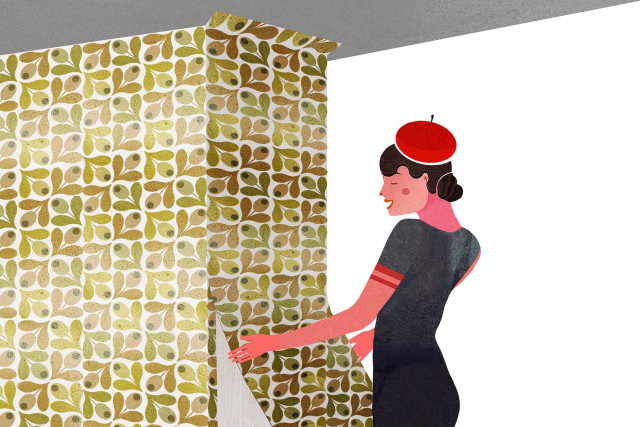Woman standing red apple green free wallpaper - medium preview image