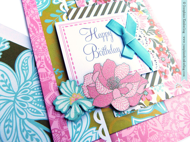 Birthday card closeup flower ribbon free wallpaper - medium preview image