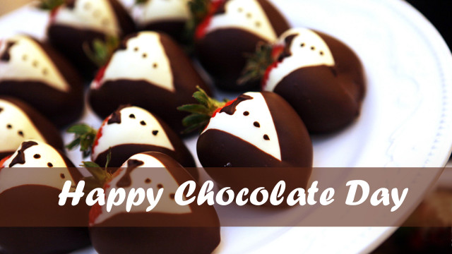 Chocolate strawberries happy message white free wallpaper - medium preview image